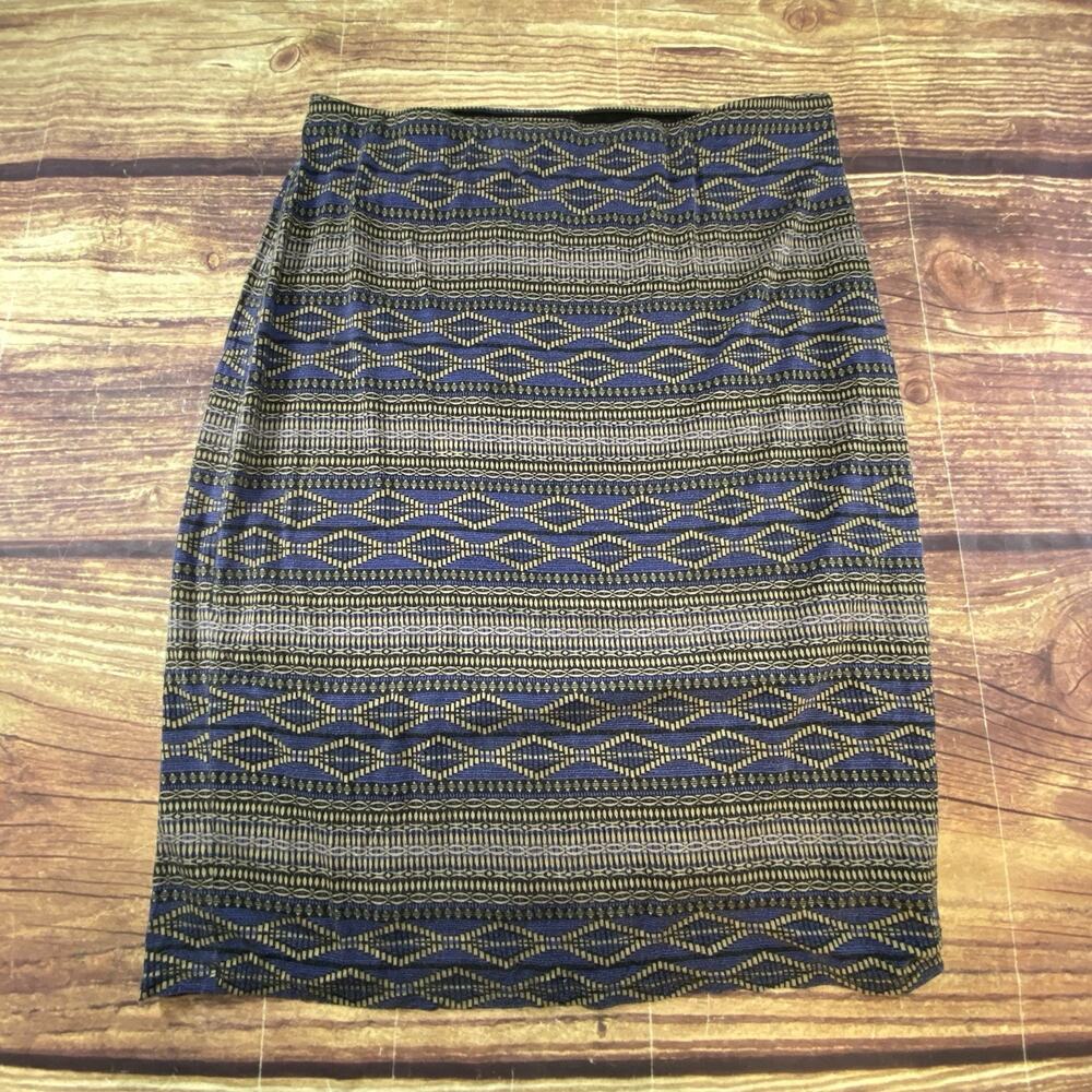 Monroe & Main A Line Midi Skirt Pull On Boho Women's Size L Paisley Multi Colors